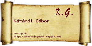 Kárándi Gábor névjegykártya