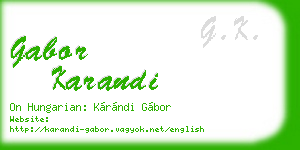 gabor karandi business card